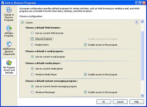 Set Internet Explorer As The Default Browser In Windows Xp Sp1 And Above